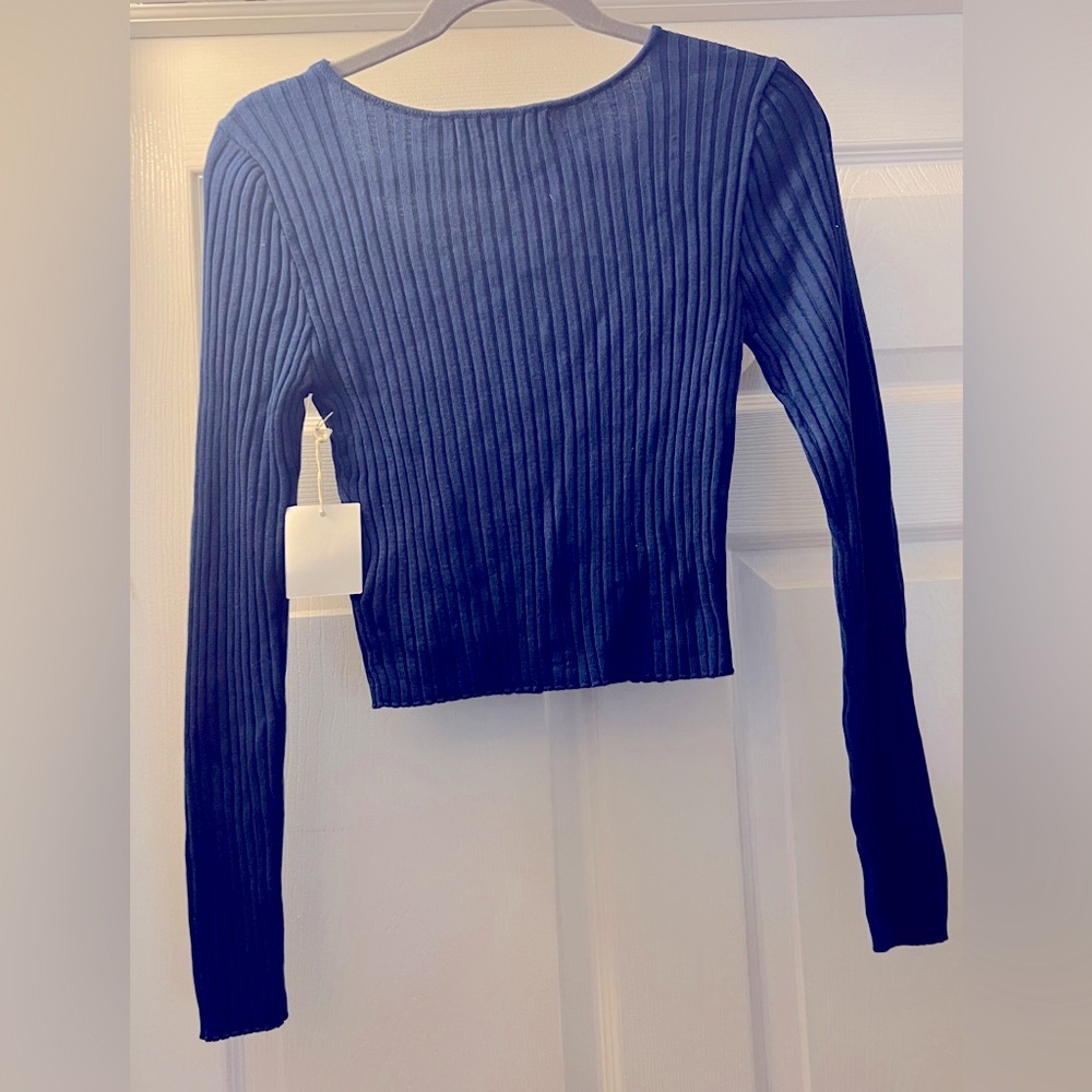 Forever 21 Navy Ribbed Cardigan - Picture 2 of 7